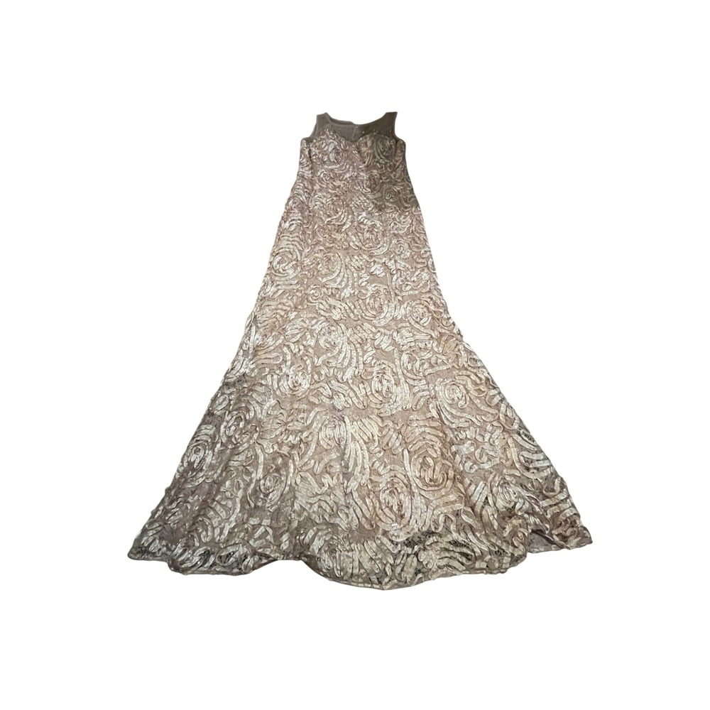 Ignite‎ Evenings Soutache Lace Beaded Yoke Gown Blush Pink Size 6 3270G I05
